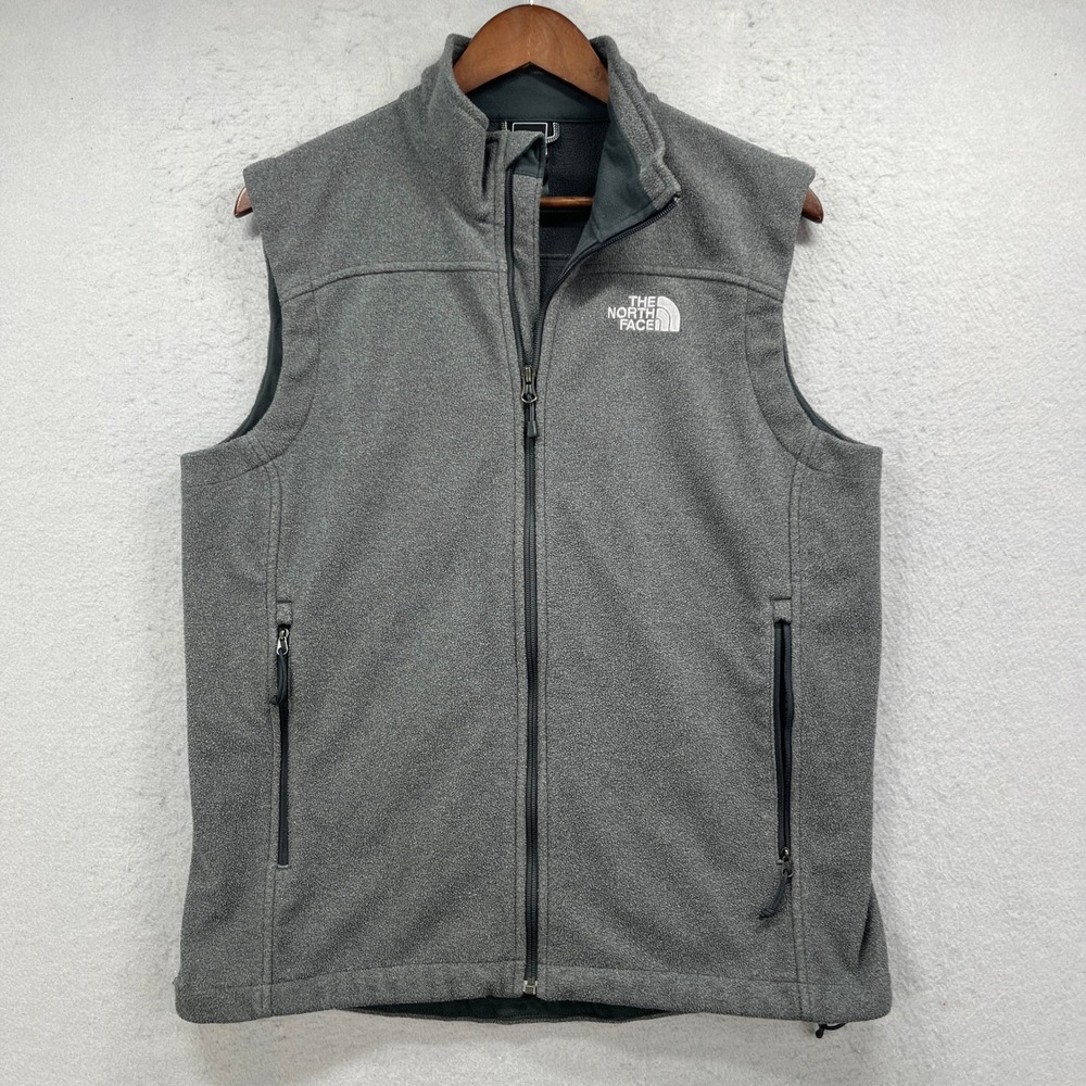 The North Face Fleece Vest Mens XL Gray Full Zip Winter Active Outdoor Gorpcore